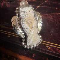 The Nightwatch and Nestling Owl Ring, Bone Carved Ring