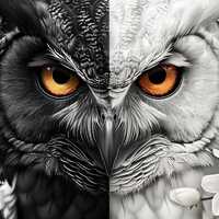 Yin Yang Owl Jigsaw Puzzle | Black & White Art, Balance Gift
