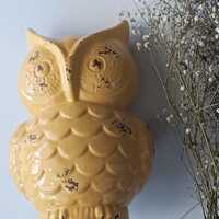 Vintage Owl, Vintage Owl Planter, Owl Decoration, Owl Flower Pot, Planter, Home Decor, Yellow Owl, S