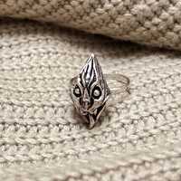Owl Ring • Sterling Silver Ring • Gothic Animal Jewelry • Oxidized Bird Face Statemen