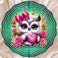 Coquette Owl Heart Roses Trendy Valentine's Day Sublimation Design Digital Download