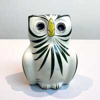 Vintage Tonala Mexican Pottery Owl Folk Art Figurine