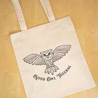 Good Owl Tote Bag &ndash; Baumwoll Stoffbeutel mit Eulenmotiv | Fair produzierte Einkaufstasche | Ju