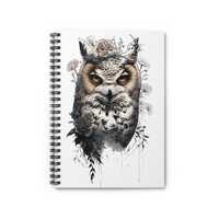 Floral Owl Spiral Notebook | Ruled Journal with Pocket