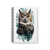 Floral Forest Owl Notebook | Ruled with Pocket