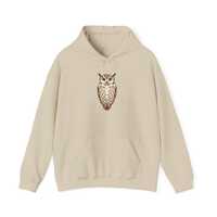 Geometric Owl Hoodie, Minimal Animal Design, Modern AI Art Unisex Streetwear