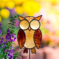 Owl Stained Glass Pattern, Garden Plant Stake Suncatcher (Digital Download)