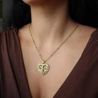 Chunky Owl Necklace, 18K Gold Plated, Red Cubic Zirconia