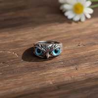 Woodland Animal Jewelry - Sterling Silver Owl Ring - Bird Ring - Bird Lover Jewelry