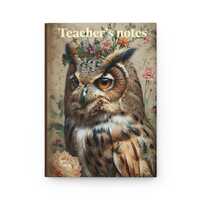 Floral Crown Owl Teacher's Notes Journal Hardcover