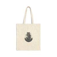 Melting Books Owl Crest Tote | Surreal Academia, vintage crest weird