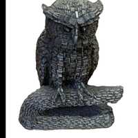 Vintage Honeywell Hudson Pewter Owl &lsquo;Computer Chip Tech&rsquo; Statue Collectible Paperweight 