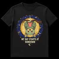 Night Owl Coffee Lover Sundown Routine Nocturnal Lifestyle Unisex T-Shirt