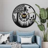 Owl Wall Clock Metal Art Tree Of Life Decor Woodland Nursery  Nature Lover Gift Bird Watcher Farmhou