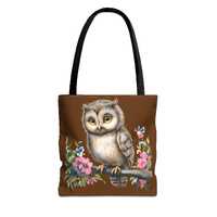 Owl Tote Bag | Floral Woodland Animal Illustration