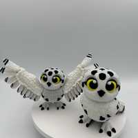 Snow Owl Articulated 3D Print &ndash; Flexi Fidget Animal