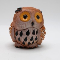 Artesania Rinconada De Rosa Ceramic Baby Golden Owl Figurine 329A