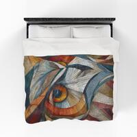Owl in Angles Plush Blanket | Abstract Wildlife Throw, Snuggle Throw, Cozy Blanket, Winter Essential