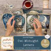 Junk Journal For Writers, Owl Midnight Messenger Journal, Magic Theme Handmade Notebook, Gothic Gift
