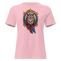 Women's Relaxed T-Shirt - Majestic Tribal Owl Tee - Spiritual Wisdom Meets Artistic Beauty