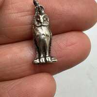 Vintage 1980&rsquo;s Sterling Silver owl charm pendant