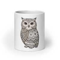 White Glossy Owl Mug