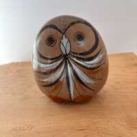 Vintage Tonalá Ceramic Owl Figurine | Hand-Painted Mexican Pottery