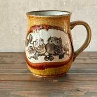 Vintage Stoneware Owl Mug, Coffee Mug
