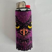 Beaded owl lighter case
