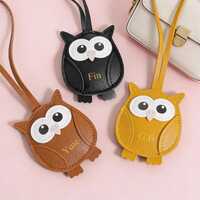 Personalized Owl Keyring, Custom Name Stainless Steel Keychain, Handmade Owl Gift, Bag Charm for Men