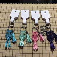 4 Handmade Macram&eacute; Owl Keychains