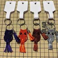 4 Handmade Macram&eacute; Owl Keychains