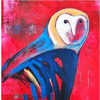 Owl Painting Bird Original Art Animal Artwork Zoo Acrylic Wall Art  IrinaPlaksinaArt