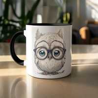 Nerdy Owl Mug, Animal Coffee Mug, Bird Lover Gift