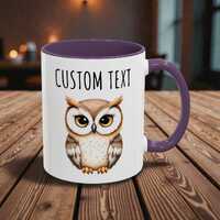 CUSTOM Owl Mug &ndash; Personalised Owl Coffee Cup, Bird Lover Gifts For Animal Lovers