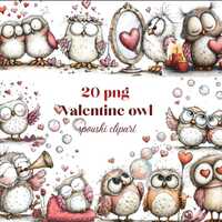 Valentine&rsquo;s Day Owl Clipart Pack