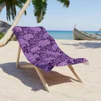 Purple Paisley Owl Beach Towel | Whimsical Night Owl Design