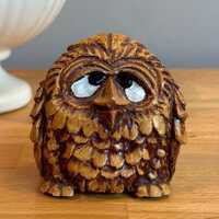 Vintage Bill Vernon Owl Sculpture for Shade Tree Creations 1980
