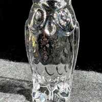 French Crystal Owl Marked Art Vannes France