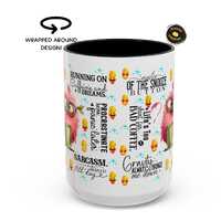 Funny Grumpy Owl Mug, Running on Caffeine and Dreams Coffee Cup