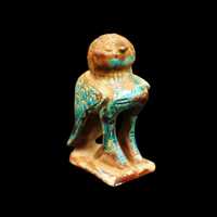 Unique Antique Stone/Faience Amulet Figurine Holly OWL Bird "Symbol of Wisdom", Ancient Eg