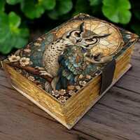 Owl Leather Grimoire Journal: Book of Shadows | Handmade Witchcraft Spell Book | Bird Notebook