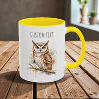 CUSTOM Owl Mug &ndash; Personalised Owl Coffee Cup, Bird Lover Gifts For Animal Lovers