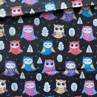 Owl Fabric, Fabric by the yard, Owl Print,Baby Fabric ,Cotton Fabric ,colorful Owls ,Cartoon Fabric 