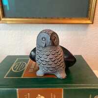 Vintage BOMA Soapstone Sculpture Owl Figurine Canada FLAW READ