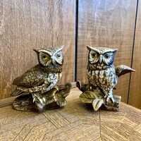 Pair (2) of 1970’s Homco Ceramic Owl Figurines