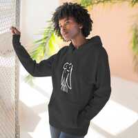 Minimal Line Art Owl Hoodie | Simple Sketch Bird Pullover