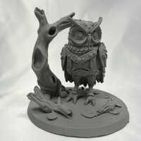 Steampunk Mechanized Owl Sculpture - 3D Printed Robotic Owl Figurine - Fantasy Automaton Desk Art - 