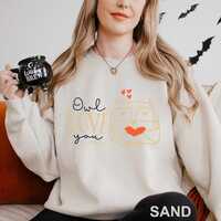 Owl Love You So Much Sweatshirt Owl Bird Hoodie Couple Valentines Day Crewneck Gift 474581