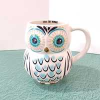 Vintage Owl Ceramic Coffee Tea Mug, Love the Moment Natural Life Owl Mug